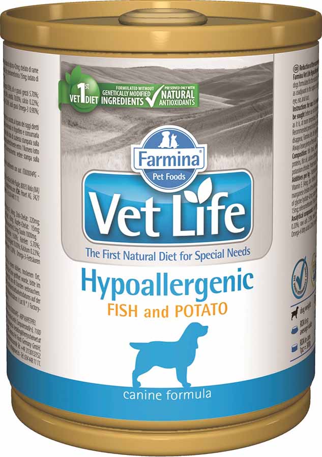 Vet Life Natural Dog Hypoallergenic Fish & Potato 300 g konzerva
