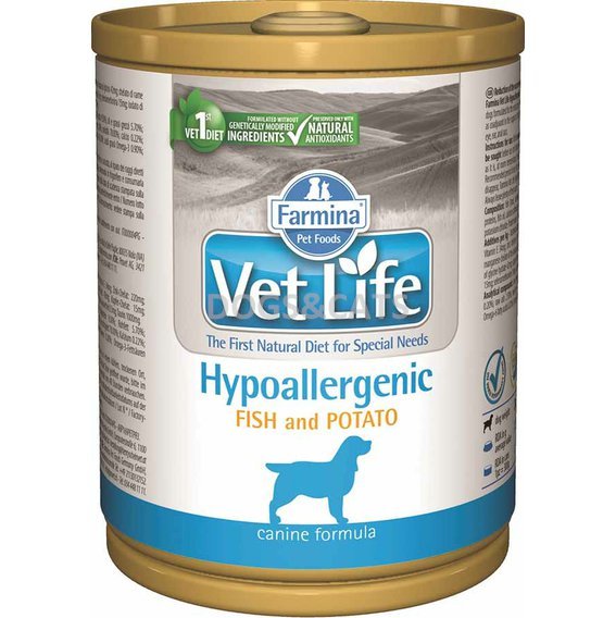 Vet Life Dog Hypoallergenic Fish konzerva