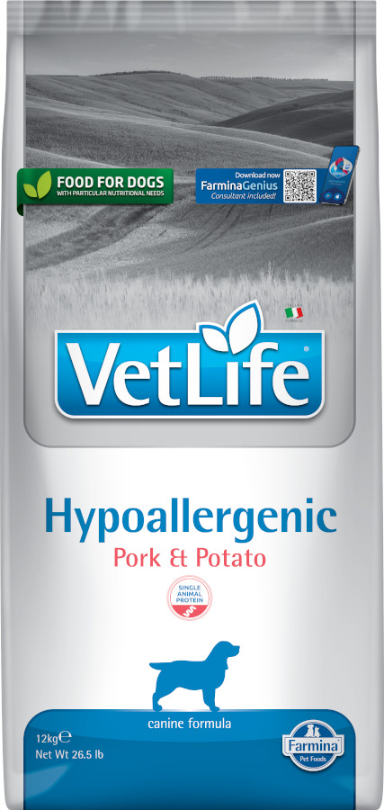 Vet Life Natural Dog Hypoallergenic Pork & Potato 12 kg