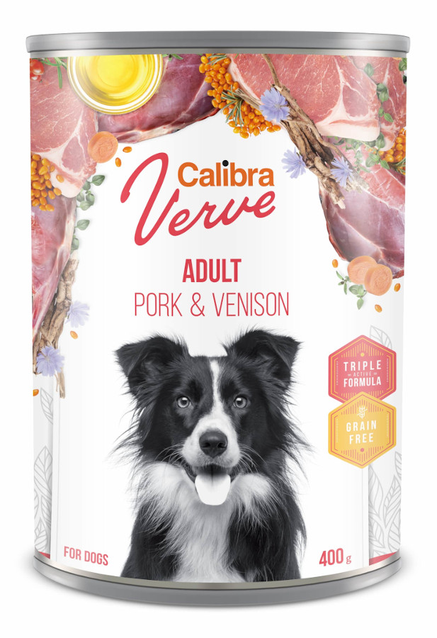 Calibra Dog Verve GF Adult Pork & Venison 400 g konzerva