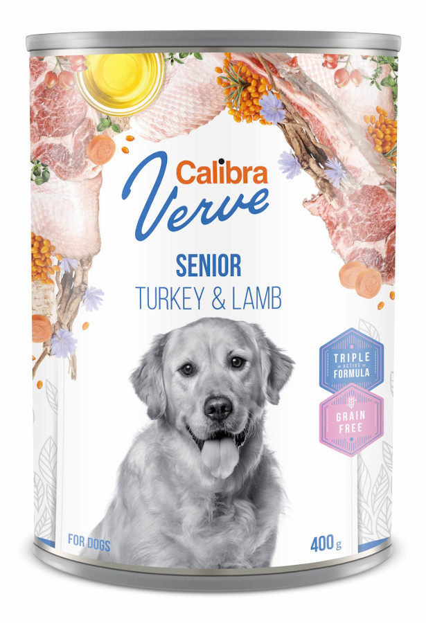 Calibra Dog Verve GF Senior Turkey & Lamb 12x 400 g konzerva