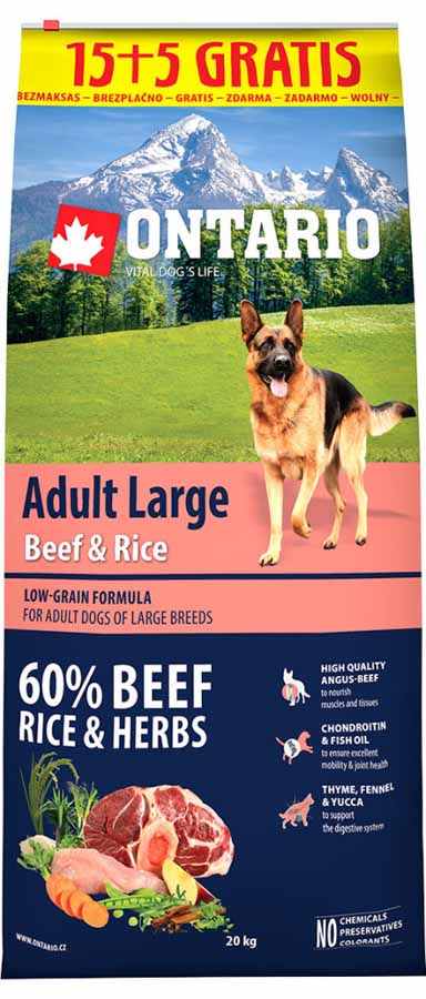 Ontario Adult Large Beef & Rice 24 kg