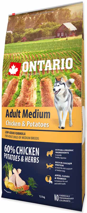 Ontario Adult Medium Chicken & Potatoes 2,25 kg