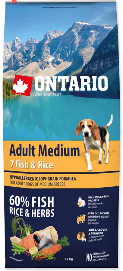 Ontario Adult Medium Fish & Rice 2,25kg