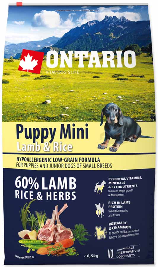 Ontario Puppy Mini Lamb & Rice 13 kg