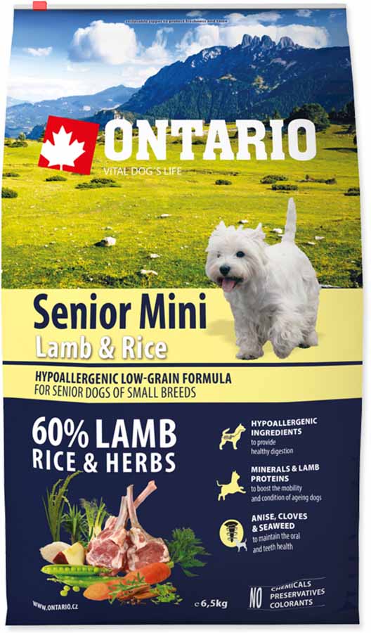 Ontario Senior Mini Lamb & Rice 13 kg